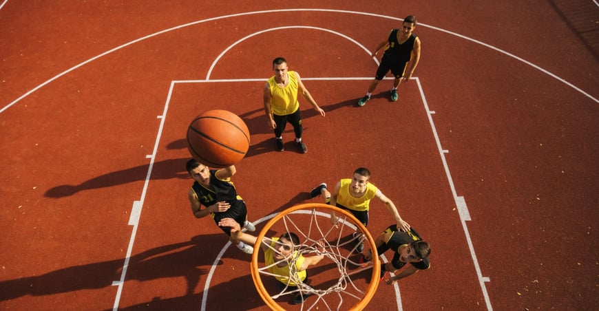 Group of boys playing basketball