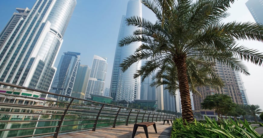 Skyline of JLT district in Dubai
