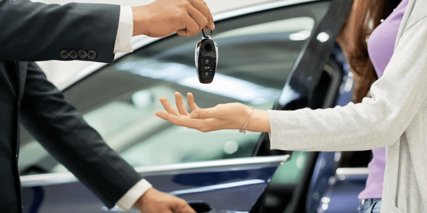 car keys being handed