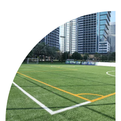 An outdoor football field located in the JLT neighbourhood